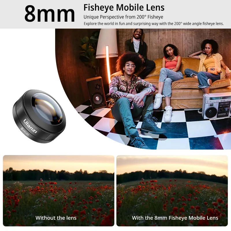 Ulanzi Phone Camera Lens 4-in-1 Phone Lens Kit for iPhone Samsung Android Smartphone - Image 3